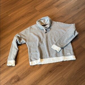 Under Armour Gray and White Turtleneck Sweatshirt